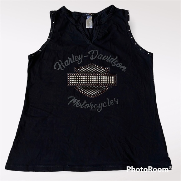 Harley Davidson Motorcycles Barnett Classic Notch Tank top size Large - Picture 1 of 11